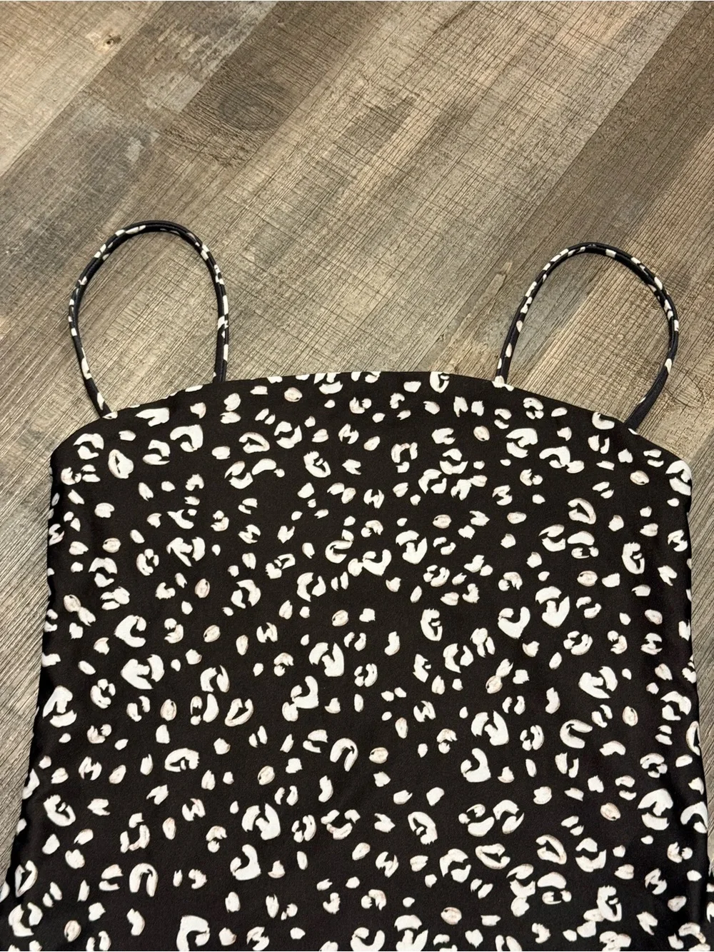 Stone Fox Swim Black and White Leopard Print One-Piece Swimsuit